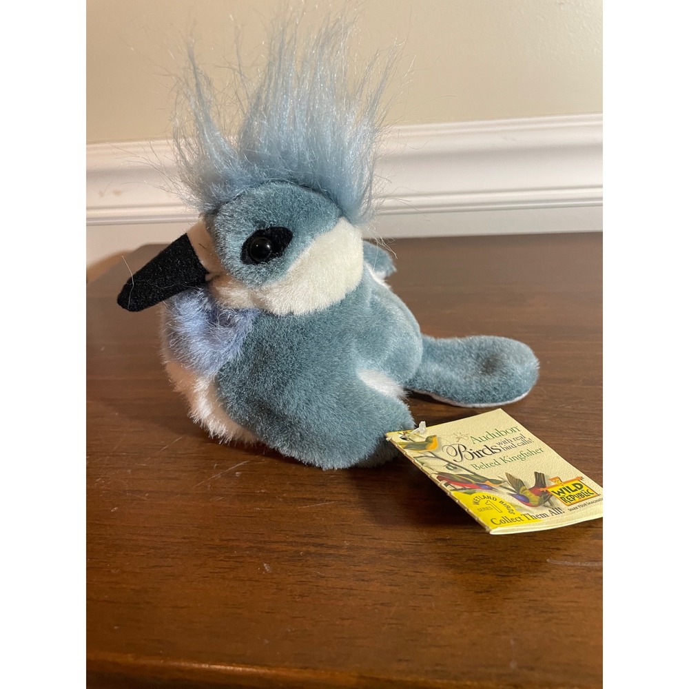 Wild Republic Audubon Birds Belted Kingfisher Plush with Sound Wetland Series 1 - Picture 1 of 4
